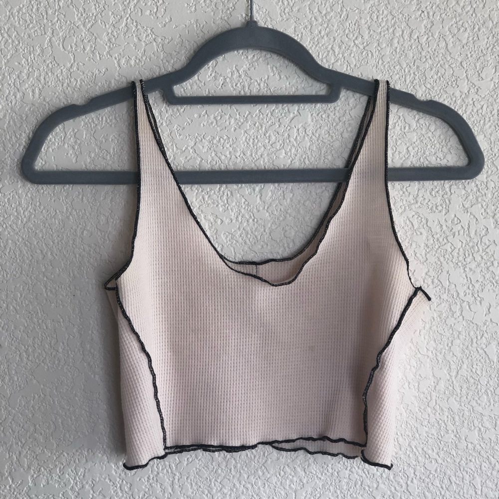SHEIN XS cream tank top with black detailing